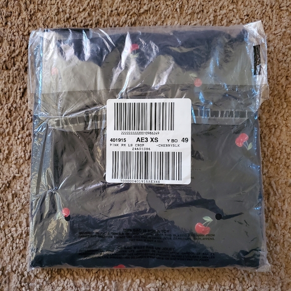 PINK Long Sleeve Cropped Tee - Picture 2 of 7